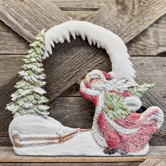 Unbranded Other - Father Frost Snowy Wanderer w/ Christmas Tree-Santa/Christmas/Holiday Decor-9"H